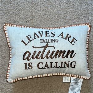 Hobby Lobby Autumn Accent Pillow - Cream and Brown
